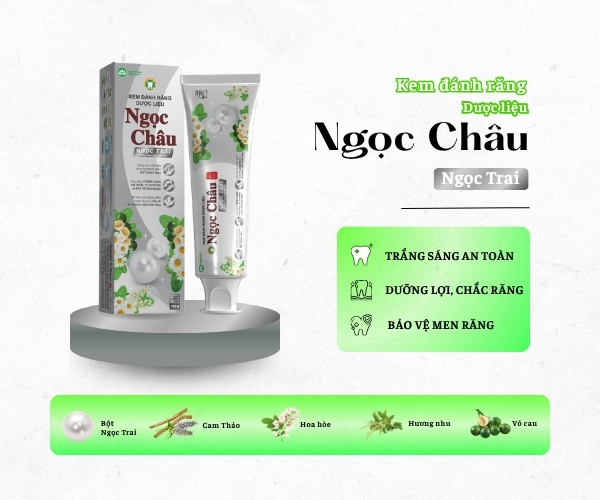 Hình ảnh dòng kem đánh răng Ngọc Châu Ngọc Trai với ba tính năng bảo vệ cho campaign Tết 2026 