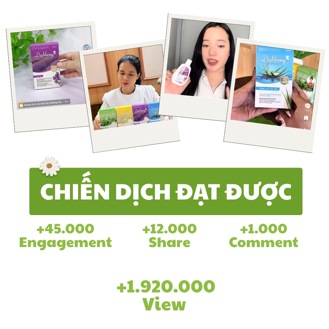 Chiến dịch booking KOC của Dạ Hương đã vượt gần 200% KPI, thu về nhiều tỷ lệ chuyển đổi 